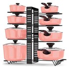 Adjustable 8 Tier Pots And Pans Organizer For Cabinet Kitchen Pot And Pan Holder