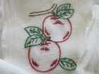 New Hand-embroidered Flour-sack Dish Towels - Lot Of 7 Fruit Theme  White  28x28