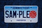 Connecticut Firefighter Sample License Plate Fire Rescue