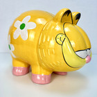Vintage Garfield The Cat Piggy Bank 1997 Owings Mills Ceramic Large  read 