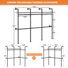 Open Box Wall Mounted Clothes Rack Industrial Pipe Closet System With Led Light