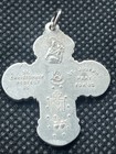 Catholic 4 Way Cross Medal Pendant Fr Necklace Jesus Mary Joseph Sterling Silver