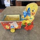 Vintage Fisher Price Easter Chick Pull Cart