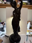 Bronze Signed Becquerel Statue On Marble Base