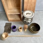 Japanese Tea Ceremony Utensils Matcha Bowl Ladle Natsume Tea Whisk Etc  W box