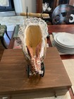 Antique Rabbit Bunny Head Wicker Baby Doll Carriage Art Piece