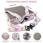 Toddler Booster Seat For Dining Table 4 Inches Washable Double Safer Straps Non-