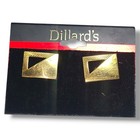 Vintage Nwt Dillards Gold Tone Engravble Cufflinks Nos