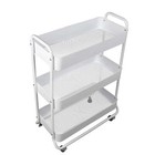3 Tier Wide Metal Utility Cart  Arctic White  Laundry Cart  Adult And Child