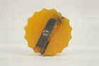 Vintage Mid Century Butterscotch Bakelite Round Pencil Sharpener 1-1 2 