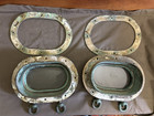 Vintage Bronze Oblong oval Portholes Glass 10 1 2 In