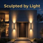2 Pack 24  Modern Outdoor Led Wall Light 3-tier Exterior Sconce Porch Fixture