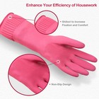 Mamison 2 Pairs Reusable Waterproof Household Dishwashing Cleaning Rubber Gloves