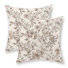 Brown Pillow Covers 24x24 Set Of 24  X 24   pack Of 2  Brown Floral-chinoiserie