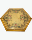 Vintage Italian Florentine Hexagon Coffee Table Hand Painted Gold Gilt Hollywood