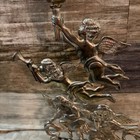 Godinger Silver Plated Cherub Angel Taper Candle Holder Musical Celestial Decor