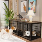3door Xx-large Dog Crate Kennel Decorative Pet House End Table Strong Metal Cage