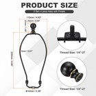 2 Set 9  Lamp Shade Harp Holder With 1 46  Height Solid Metal Finial  Black