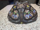 Vintage Tiffany Style Stained Glass 15 5   x14 25   x6 5    Chandelier Lamp Shade