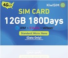 12gb 4g Lte Data Sim Card For At t  T-mobile   Verizon - 180 Days Of Service