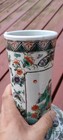 Large 19th Century Chinese Export Famille Verte Vase Of Royal Court