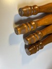 Set 4 Vintage Turned Wood Wooden Table Legs 14 3 8    T Solid Hardwood Mid Century