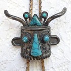 Vintage Southwestern 3-d Mexican Inspired Bolo Tie Mayan Aztec Face Mask 32 