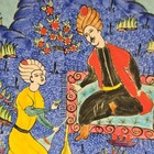 Kutahya Signed Art   turkish  pottery Prince Hand Painted Plate 7  Vintage 90s