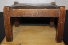 Antique Vintage Handmade Arts   Crafts Mission Style Wood Foot Stool Ottoman