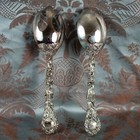 Godinger Silver Plated Floral Vintage Serving Spoon Fork Utensils 2 Piece