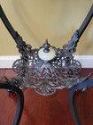 Antique Victorian Cast Iron Marble Top Lamp Table Plant Stand Ornate 31  Vtg 