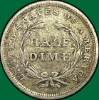 1837 Large Date Seated Liberty Half Dime Extremely Fine Xf Coin  Scraped  40465