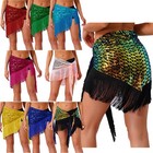 Womens Miniskirt Fringe Hip Scarf Dancing Suit Dancewear Waist Skirt Swing Rock