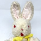 Vintage 12    Stuffed Plush Off White Bunny Rabbit Jointed Red Acrylic Eyes