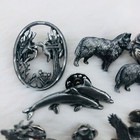 Pewter Animal Lapel Pin Lot - Dolphins Dogs Fish Turtle Rabbit