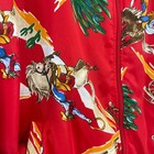 Vintage Western Cowboy Rodeo Horse Print Bomber Jacket Red One Size Fits Most