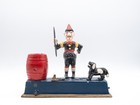 Vintage Hubley Replica Cast Iron Trick Dog Mechanical Coin Bank James D  Capron