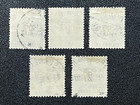 Denmark 1918 Perf 14x14 5 Surcharge Group Of  145 147 151 153-154 Used 1c173