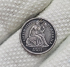 1883 Seated Dime Love Token Ornately Engraved Silver Coin E M Or Fm