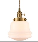 Industrial Milk Glass Pendant Light Fixture Vintage 