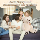 Giant Teddy Bear Stuffed Animal 39 Inch Big Plush Bear With Footprints Beige