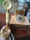 Vintage Deco-tel French Victorian Style Ivory   Gold Rotary Dial Phone