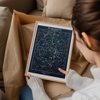 Vintage Star Constellations Map Wooden Framed Poster 12x18