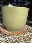 Large Vintage Gainey Speckled Green T-12 Ceramic Planter Pottery  1