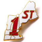 Northeast States Map Lapel Pin Red White Gold Tone 1st Place Usa Vintage