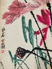 Chinese Old Painting Scroll Album Flowers With Wooden Box By Qi Baishi         