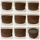 Antique Primitive Wooden Round Bentwood Painted Spanish Brown Pantry Box As Is