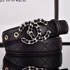 Black Gold Perforated Leather Belt Elegance Business Casual Jeans Dresses Luxury