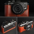 For Panasonic Gf1 Handmade Genuine Real Leather Half Camera Case Bag Cover