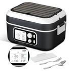 Cordless Electric Heated Lunch Box  1 5l 6 3cups 24000mah Rechargeable Black